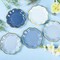 24pc Dusty Blue Scalloped Paper Plates - 7" Gradient Blue Dessert Plates with Gold Foil Edge - Premium Disposable Cake Plates for Father’s Day, Bridal Showers, Weddings & Birthdays